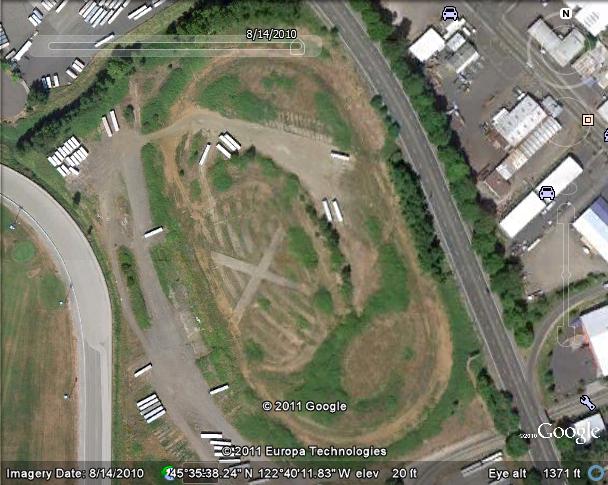 Recent Google photo of the former site of the Amphitheatre Drive-In in Portland, Oregon. Now a trailer storage area.