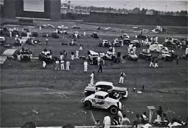 Race track with newer, bigger, drive-in screen