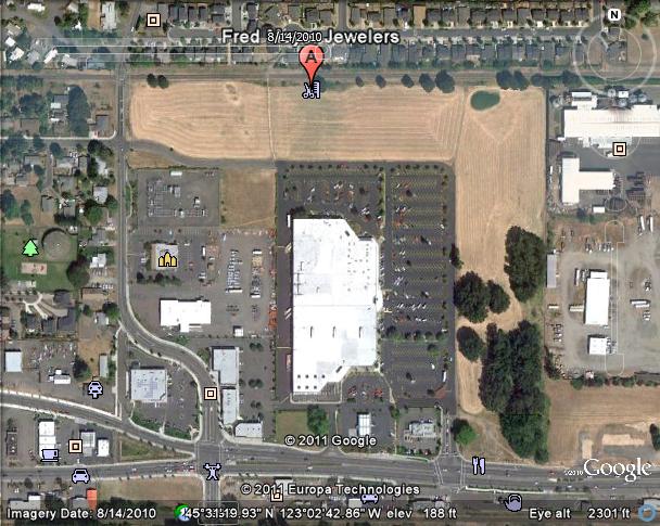 Recent Google photo of the former site of the Carvue Drive-In in Cornelius, Oregon.  Now the site of a Fred Meyer which has been there awhile.
