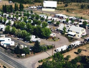 Drive-In screen at the Hi-Way Haven RV Park, photo from http://www.hhrvpark.com