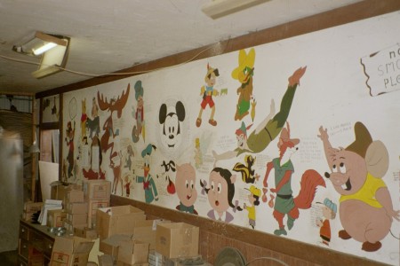 1 of 2 cartoon murals, the other had some holes in it.