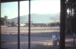 view of screen and parking places