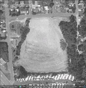 U.S. Geological Survey photo of the Motor Vu Drive-In in Coos Bay, Oregon.