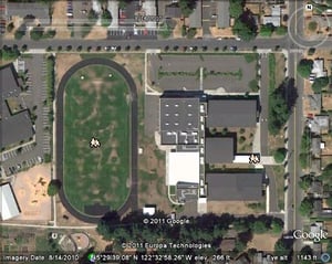 Recent Google photo of the former site of the Powell Blvd Drive-In in Portland, Oregon.