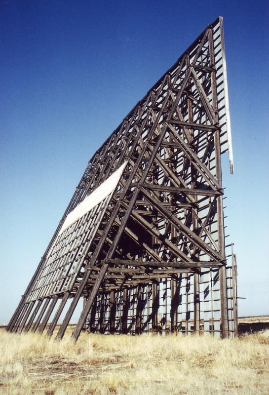 Wooden construction of screen tower