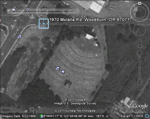 U.S. Geological Survey photo of the Woodburn Drive-In in Oregon.
