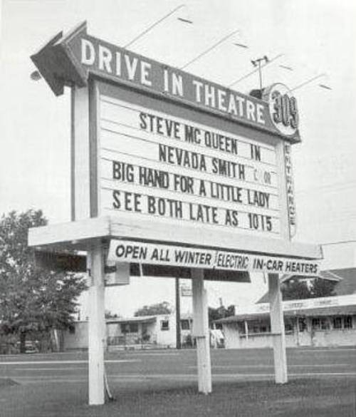 1966 shot of 309 marquee on ebay(and from Cinema Under the Stars book). cool to see it was year round + had in-car heaters!