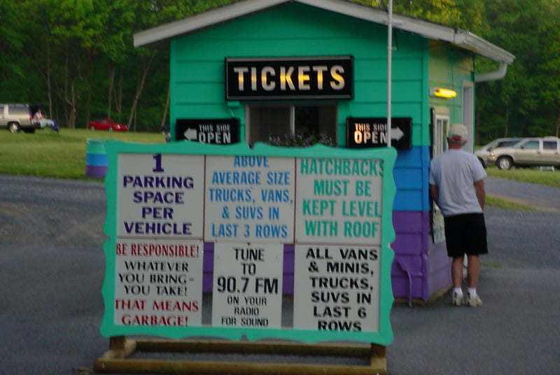 Ticket booth with rules.
