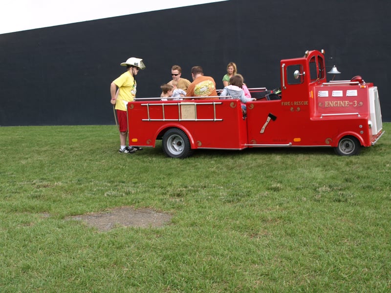 trackless fire engine rides before the show