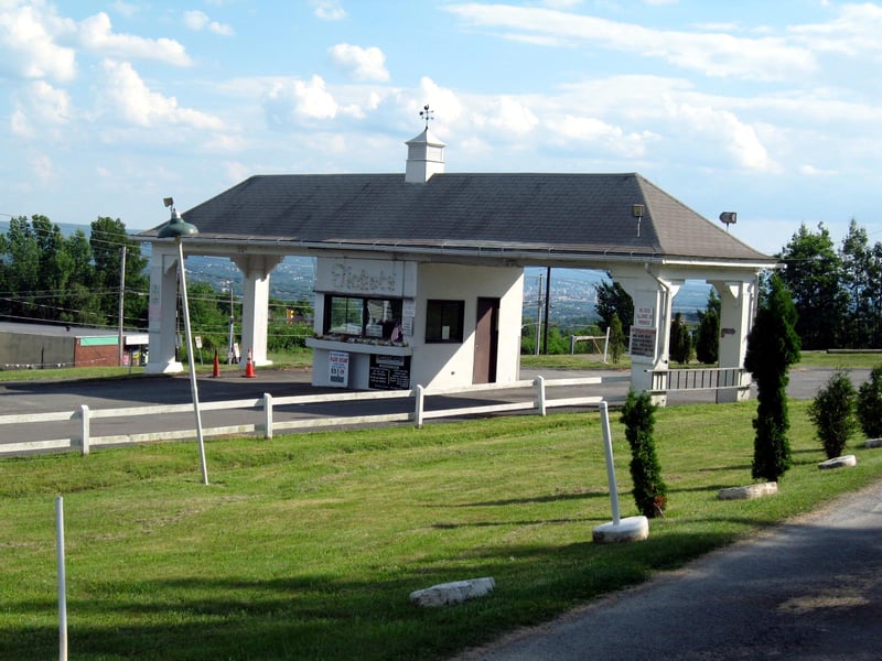 TICKET BOOTH. TWO WINDOWS.