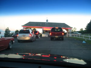 THE TICKET BOOTH BEFORE SHOWTIME. IGNORE THE TINTED WINDOW.