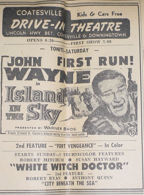 A 1953 newspaper listing in the Coatesville (PA) Record.