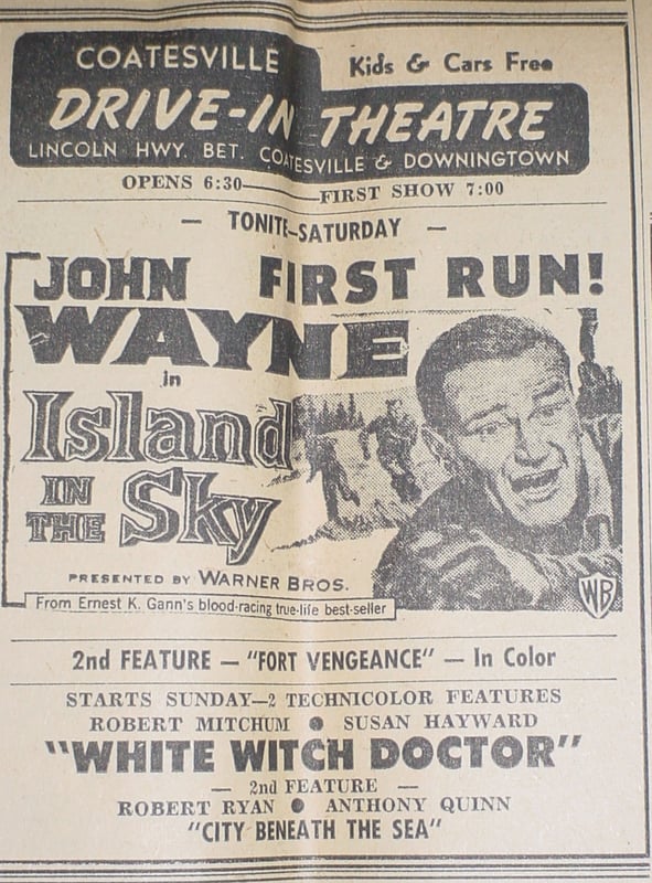 A 1953 newspaper listing in the Coatesville (PA) Record.