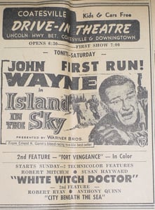 A 1953 newspaper listing in the Coatesville (PA) Record.