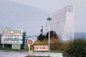 Marquee, screen, and entrance.