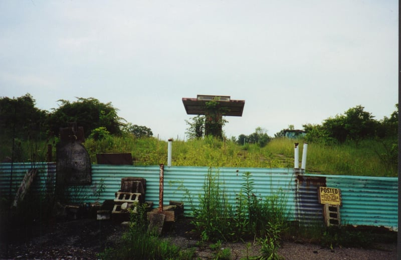 Photo taken in summer of 2000. It is the old box office. Practically the only thing still standing.

