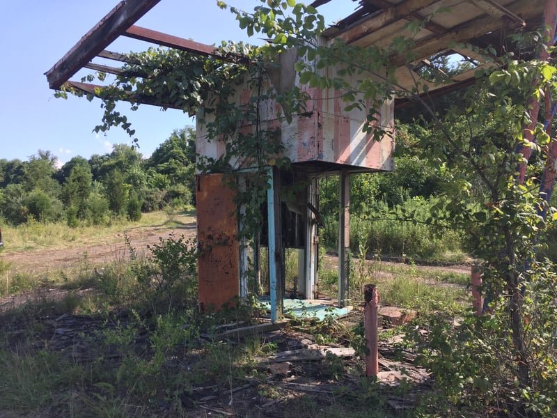 Maybe the last stand for ticket booth. Surveying activity suggests development soon.