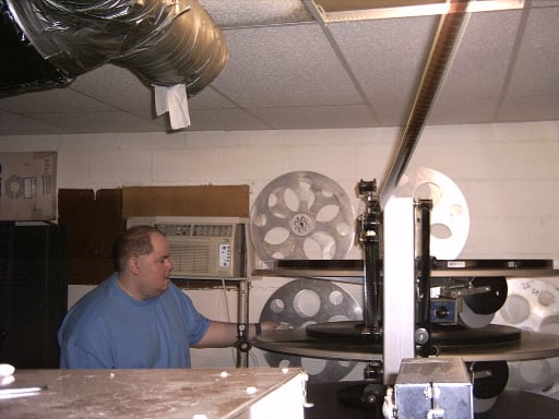 projectionist ray ray martin sets up the new shows