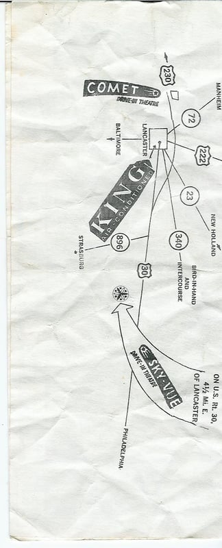 Directions to The Comet (from program).