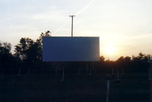 One of two screens at the Comet Drive-in.