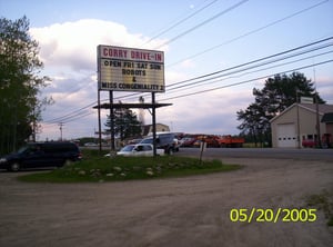 Corry Drive-in marquee and customers