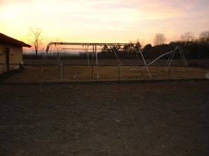 Playground behind refreshment stand