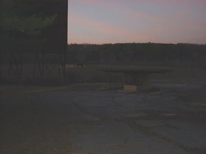 Drive In entrance: Ticket booth and part of the Big Screen