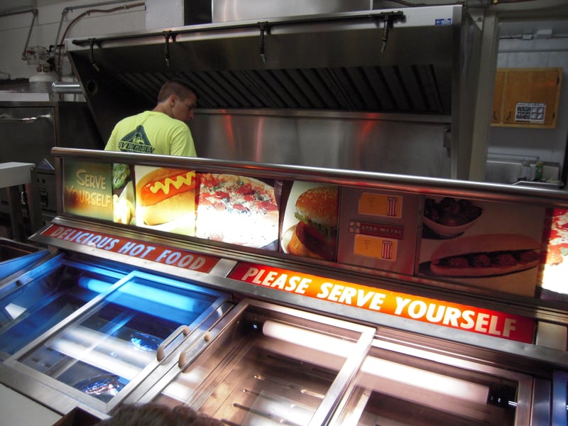 Main snack bar's vintage Star Metal food warmer, which was originally from the Greater Pittsburgh Drive-In in North Versailles, PA.