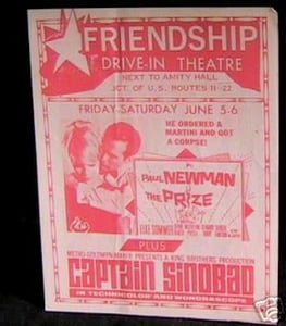 can of an advertisement flyer, likely from 1964, as both movies pictured are from 1963 and June 5-6 fell on Friday and Saturday the following year