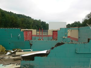 Destroyed Concession stand in flood of 2011