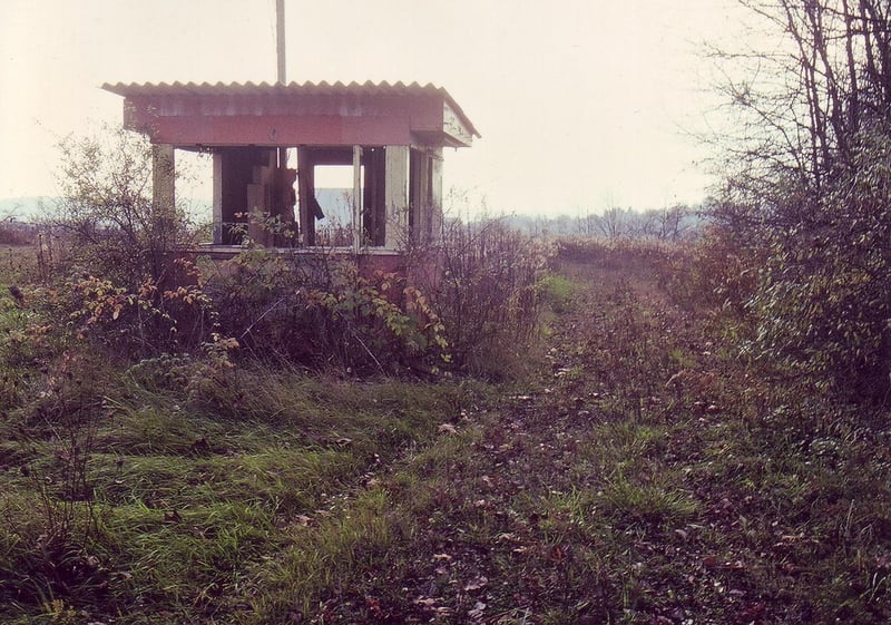 Entrance with ticket booth. Drive-in is 
down the hill