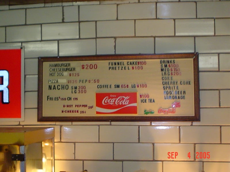 concession menu