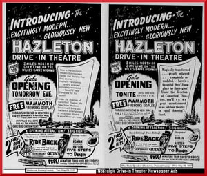 Hazleton Drive-in Grand Opening Ads