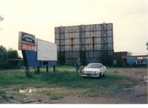 Dick Charcalla in front of the Lawrence Park Drive-in
