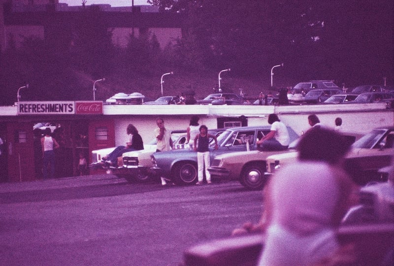 Parking lot before movie started.