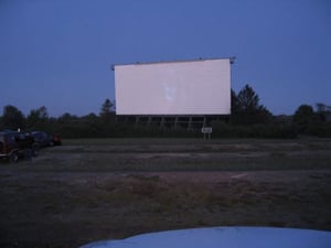 THE LAST SCENE OF THE LAST MOVIE BEFORE THE DAWN. LOOK CLOSE AND YOU CAN MAKE OUT THE IMAGE ON THE SCREEN. THE MAHONING SHOWED FILMS FROM 8PM TO 6AM. DIE HARDS AND DISTANT OZONERS STUCK IT OUT TO THE END.