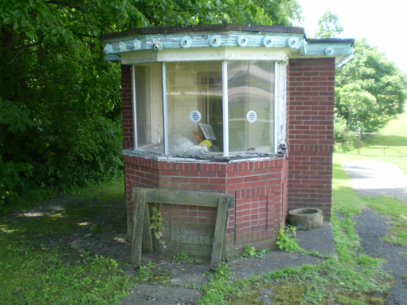 old ticket booth possibly the first one, no longer in use