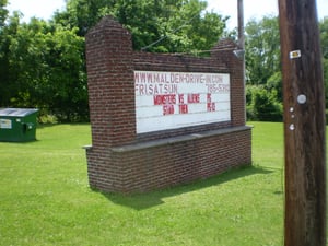 old meets new original marquee now bears the drive-in's web address