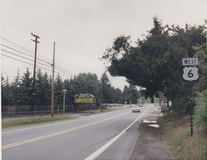 Maple Drive-In, Honesdale, Pennsylvania. Marquee, daytime