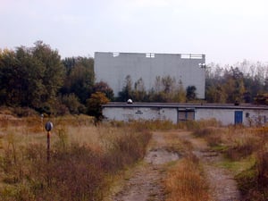 screen, projection building