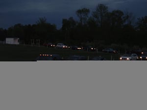 A big line at the Pike Drive In. Shrek the Third is the new movie tonight.