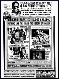 Big Retro Horror Event coming to the Pike Drive-in Sept. 19 and 20, 2014