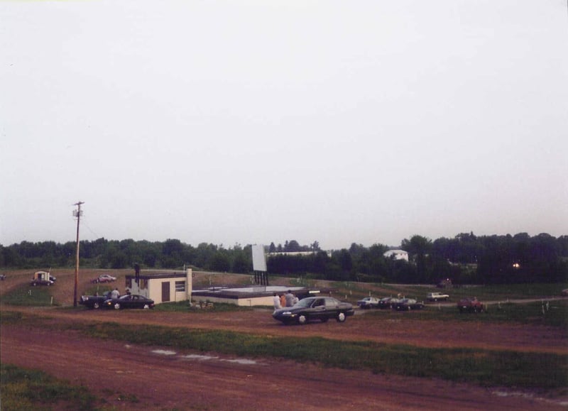 Looking across the lot at the concession building and screen 2. See the tiny projection booth for screen 2?