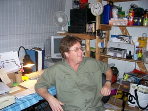 Here's the owner, David, working hard in his office.