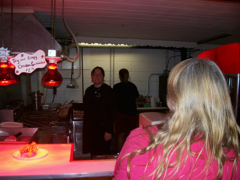 The lovely "steph", prepares to make us her famous cheese steaks.