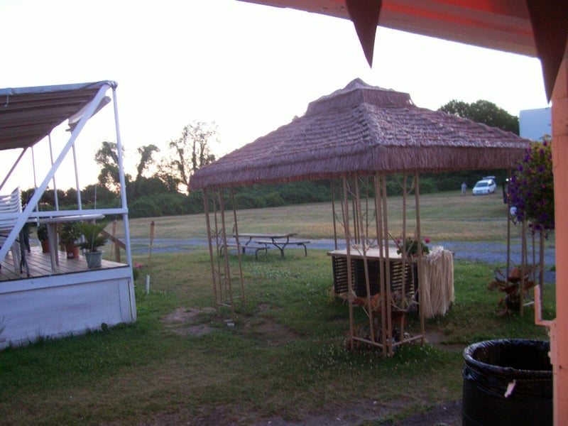 Tiki BBQ & bandstand.