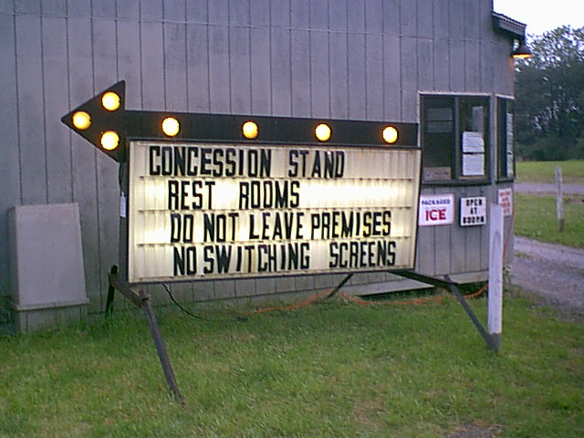 Sign at Ticket Booth
