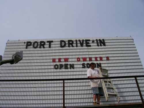 Jacob Confer, working on marquee