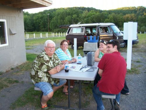 Ron, Sue, Thad  Jill, getting ready for an all night show  the MOON.