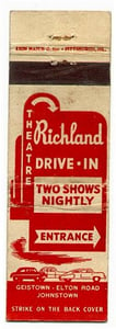 Matchcover of the Richland Driv-in